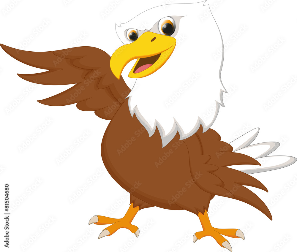 Cute eagle cartoon Royalty Free Vector Image - VectorStock