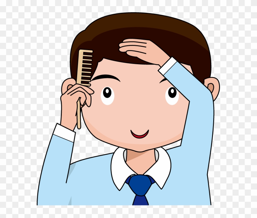 combing hair clipart