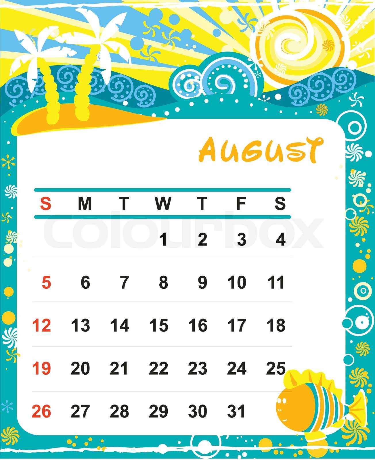 Premium Vector | Calendar 2023 august - Clip Art Library