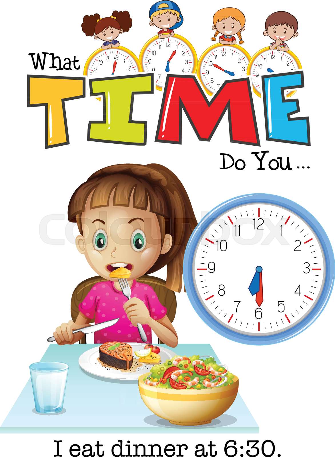 eating dinner clipart