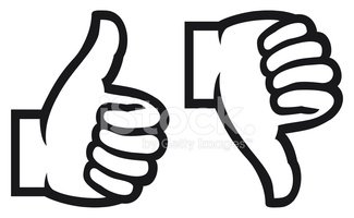Clipart of Hands Giving a Thumb up and down - Royalty Free Vector 