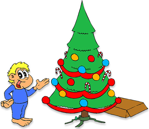 decorating christmas tree clipart