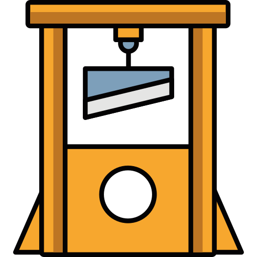 Guillotine, Halloween Related Icon, Filled Outline Design Editable 