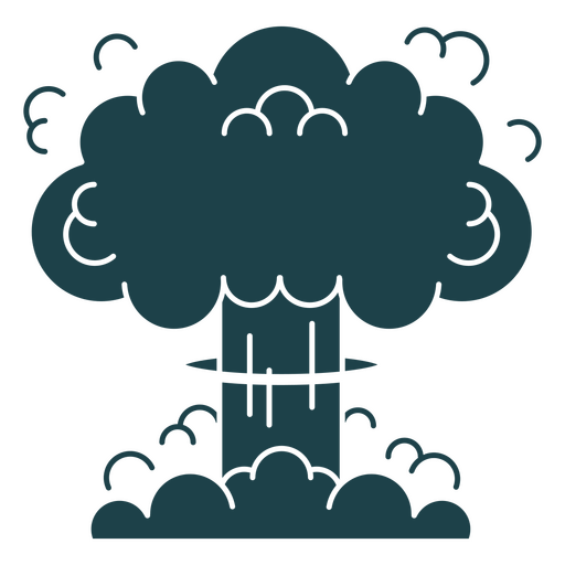 Mushroom Cloud Atomic Nuclear Bomb Explosion Fallout Vector Icon - Clip 