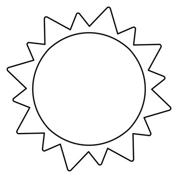 Hand Drawn Cute Doodle Sun Vector Summer Clipart Outline Stock - Clip ...