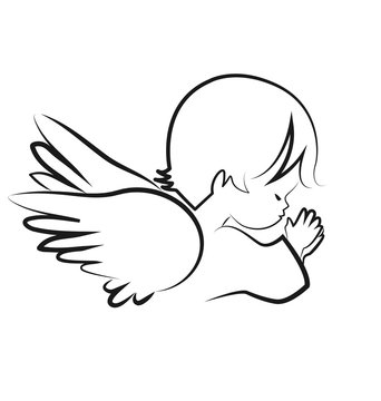 Simple Christmas Angel coloring page - Download, Print or Color 