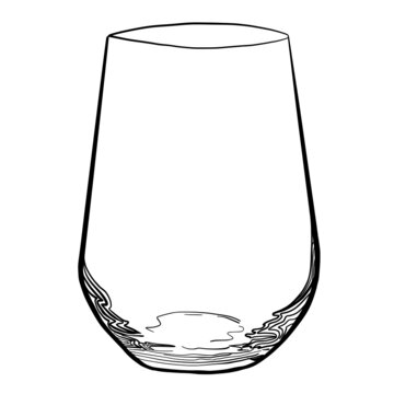 stemless wine glass clipart