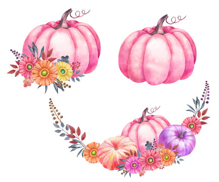 pink pumpkin clipart