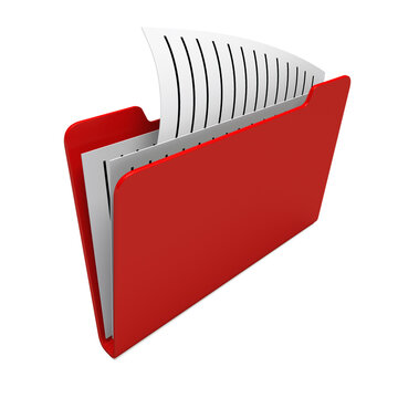 Red Folder Binder Lying On The Table Stock Illustration - Download