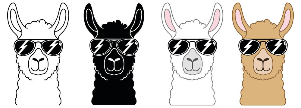 Cute Llama SVG Cut Files, PNG Llamas Clipart, Farmhouse Clip Art, Happy  Llama Face, Girl, Printable Ranch Animal Vector, Alpaca, Fun Cactus 