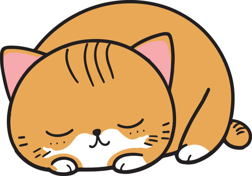 Cute Cartoon Kawaii Cat Sticker Clipart AI Generated 23477118 PNG