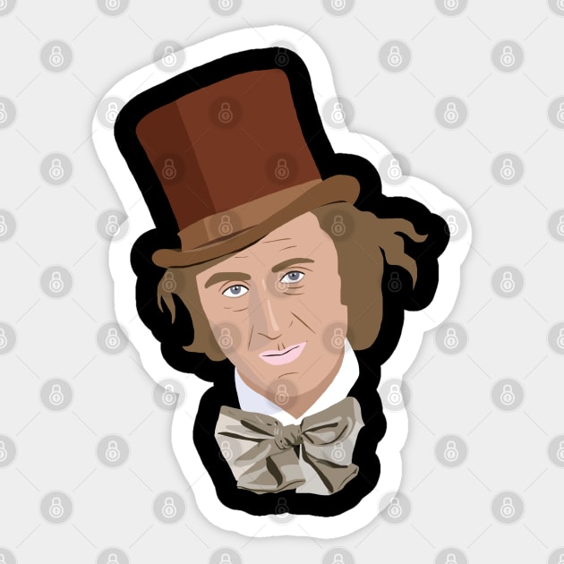 Clipart of a Cartoon Happy Man, Willy Wonka, Walking with a Cane