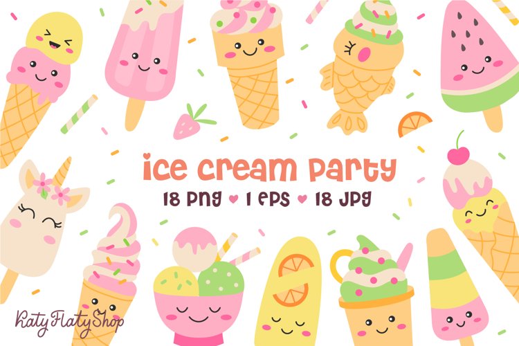 ice cream party clipart