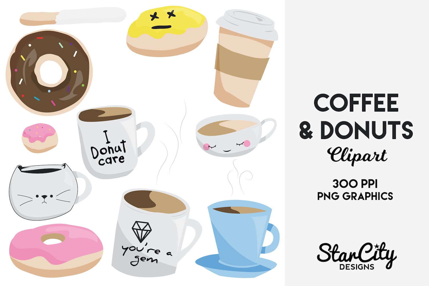 Coffee And Donuts Clipart Vector Vector Cartoon Illustration Of Clip Art Library