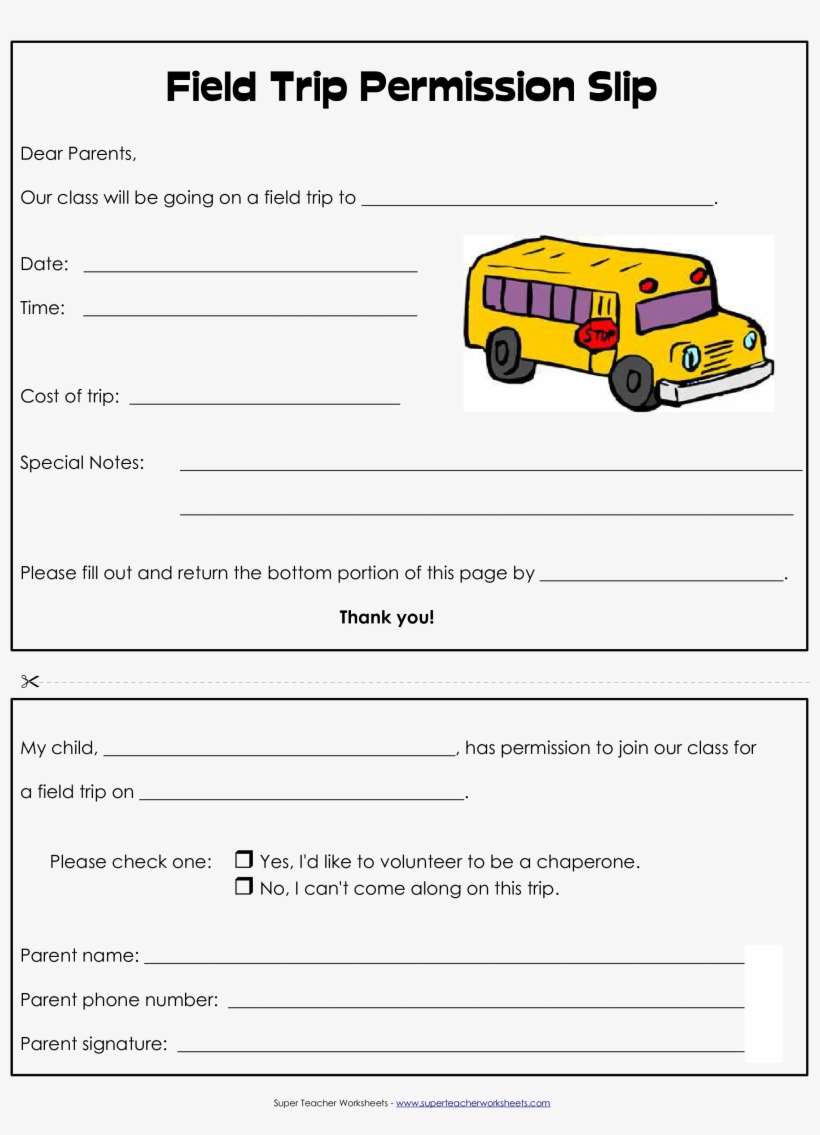 Editable Field Trip Permission Slip / Form for Families to Sign - Clip ...