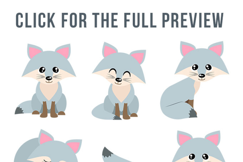 silver fox clipart