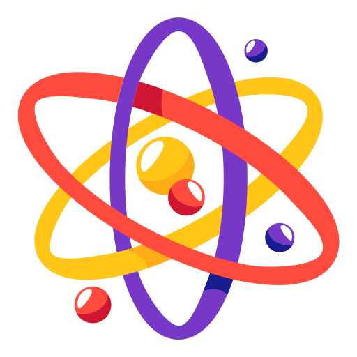 Science Atom Molecule Biology Flat Style Icon Vector Illustration