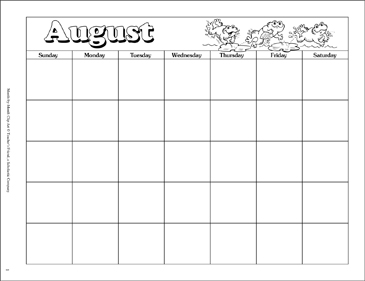august calendar clipart