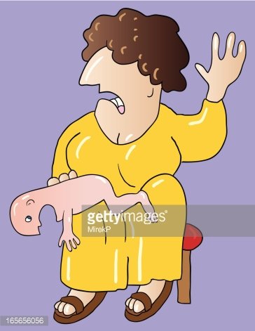 Spank Picture for Classroom / Therapy Use - Great Spank Clipart