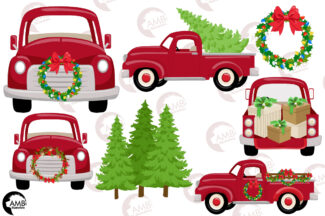 vintage truck clipart