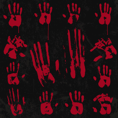 Bloody handprint with streaks vector Illustration on a white - Clip Art ...