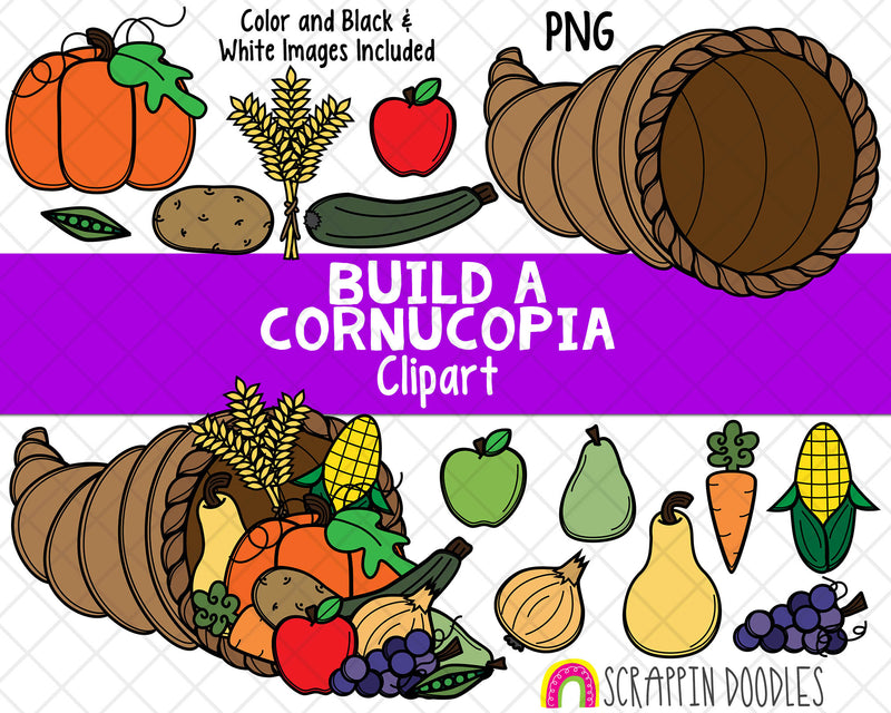 Free: Thanksgiving Eve Dinner - Cornucopia Clipart Free - Clip Art Library