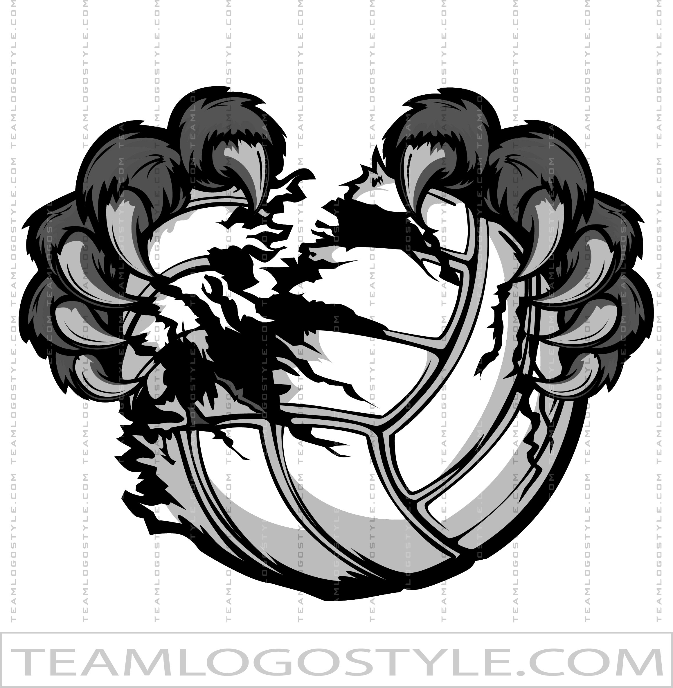 Clipart of Black and White Monster or Eagle Claws Grabbing a - Clip Art ...
