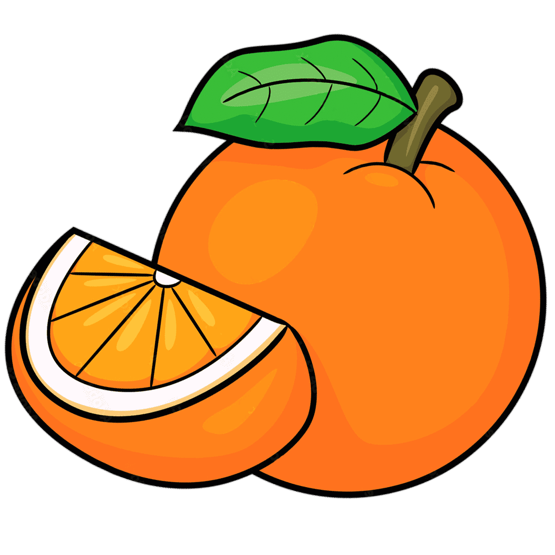Cute Fruit Clipart Clip Art Set Of Orange Apple Banana Etsy Israel 