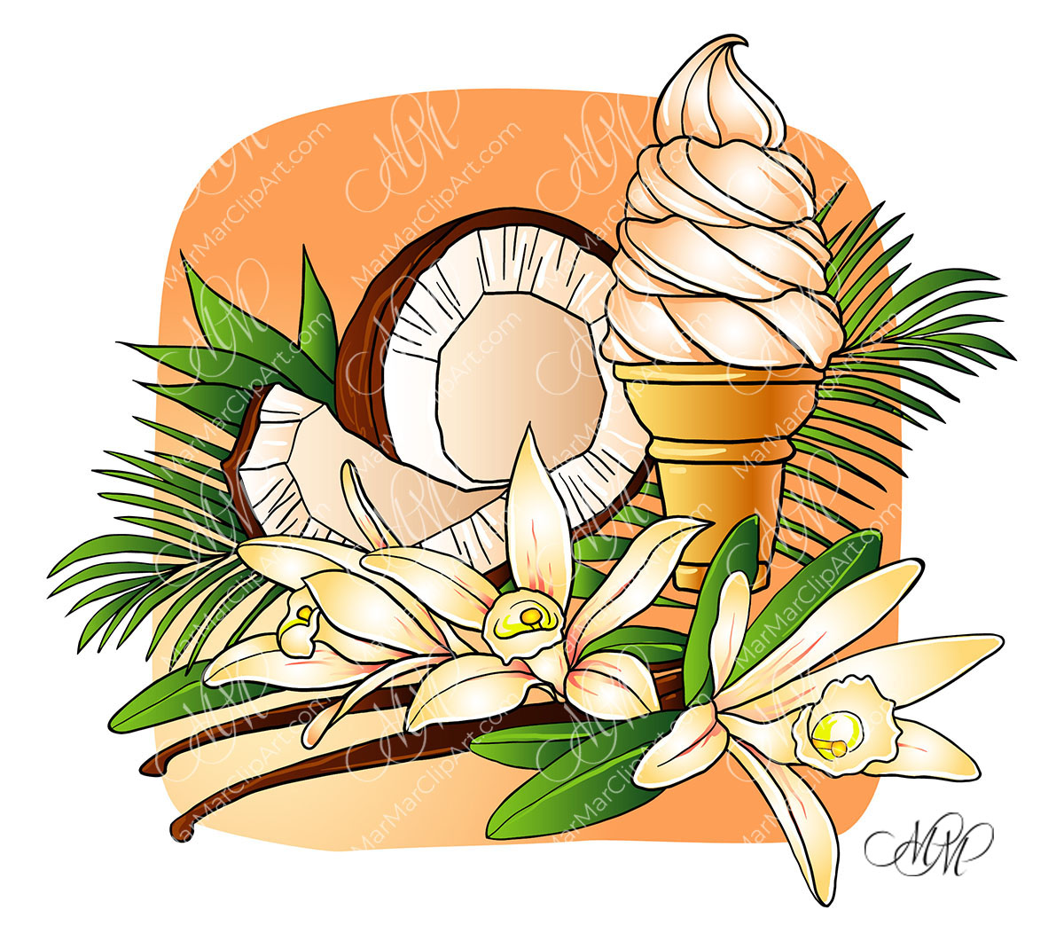 vanilla ice cream clipart