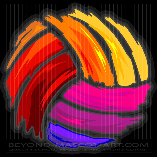 colorful volleyball clipart