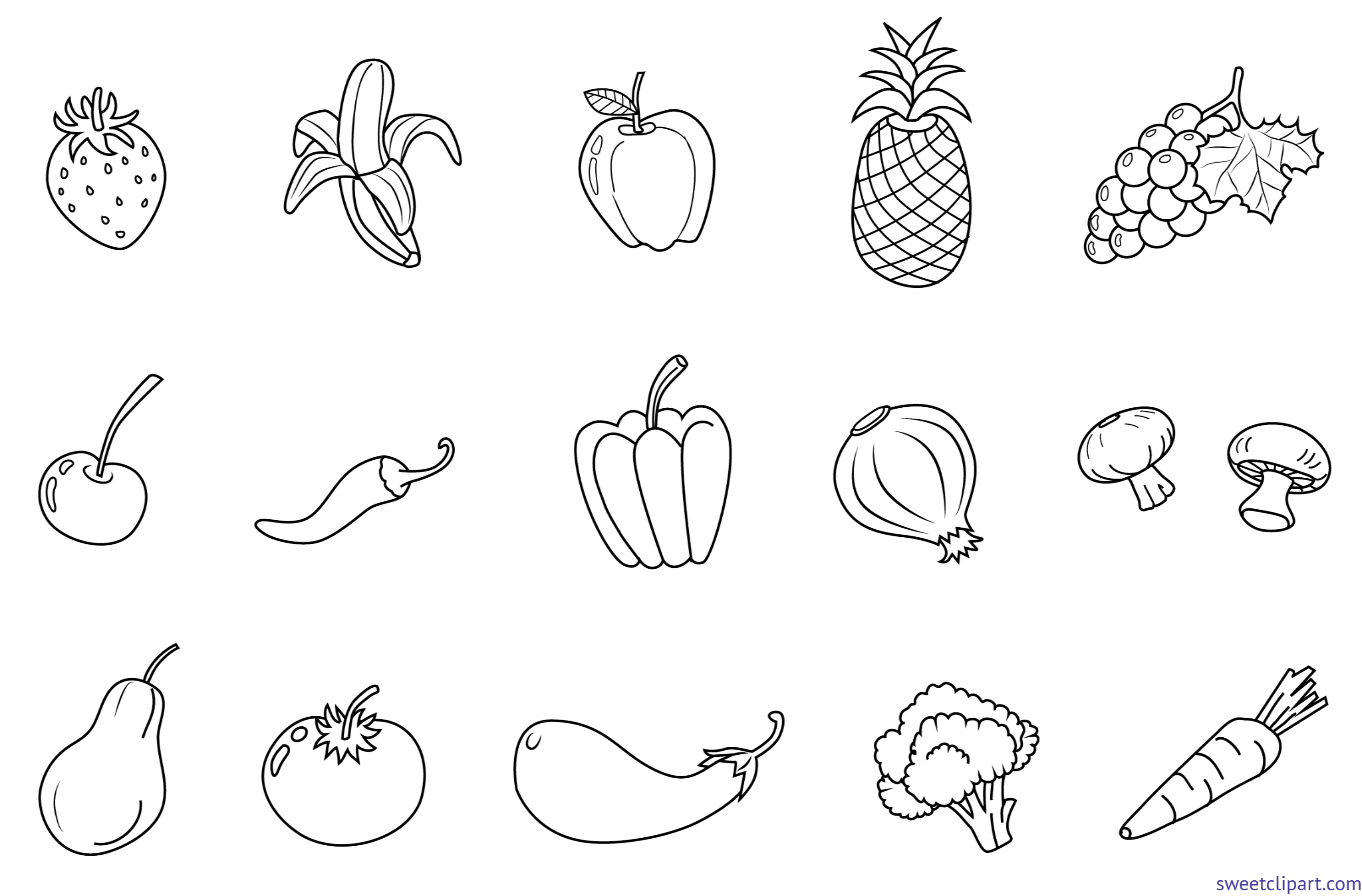 Happy Fruit Clipart | The Digital Download Shop