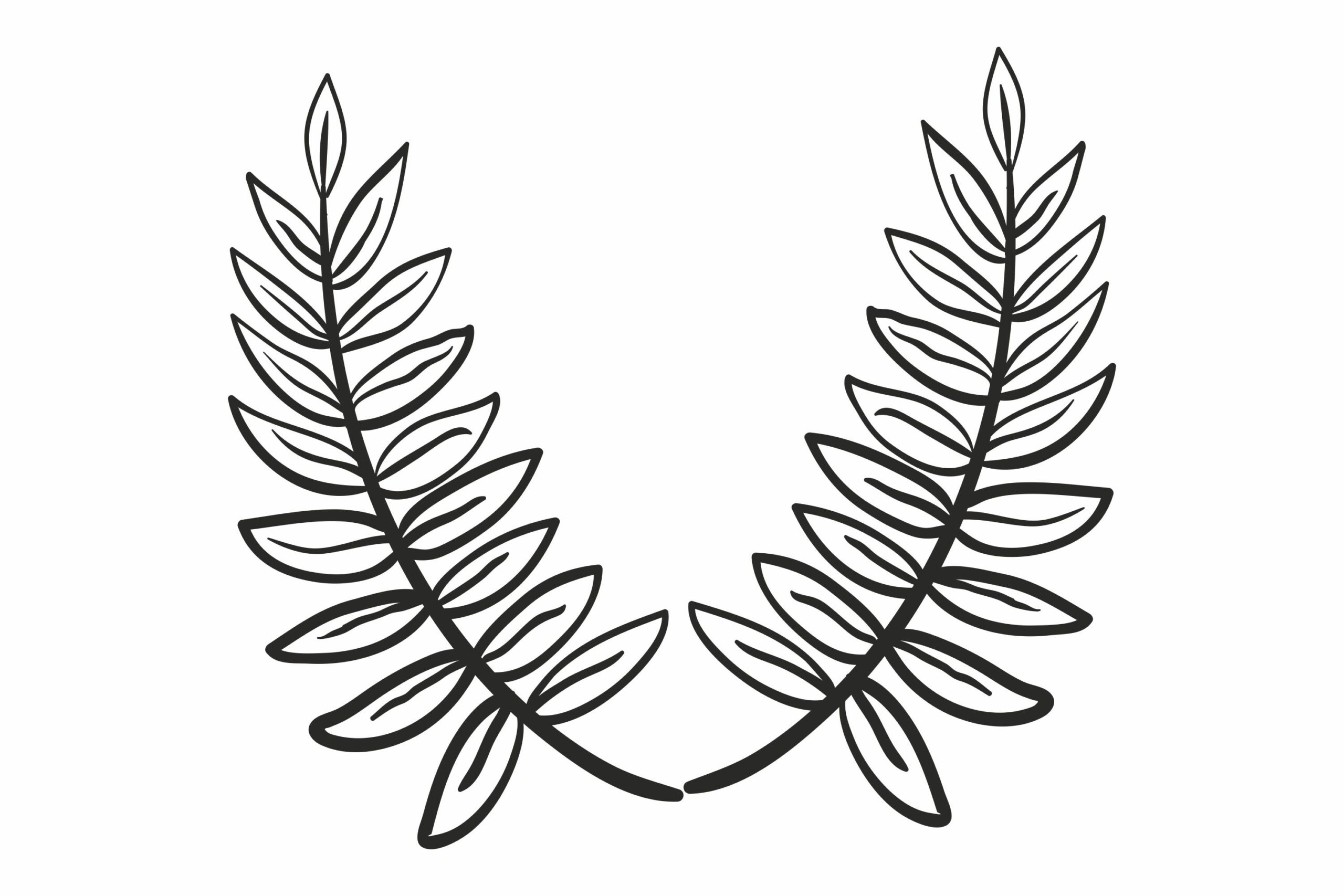 greenery clipart black and white