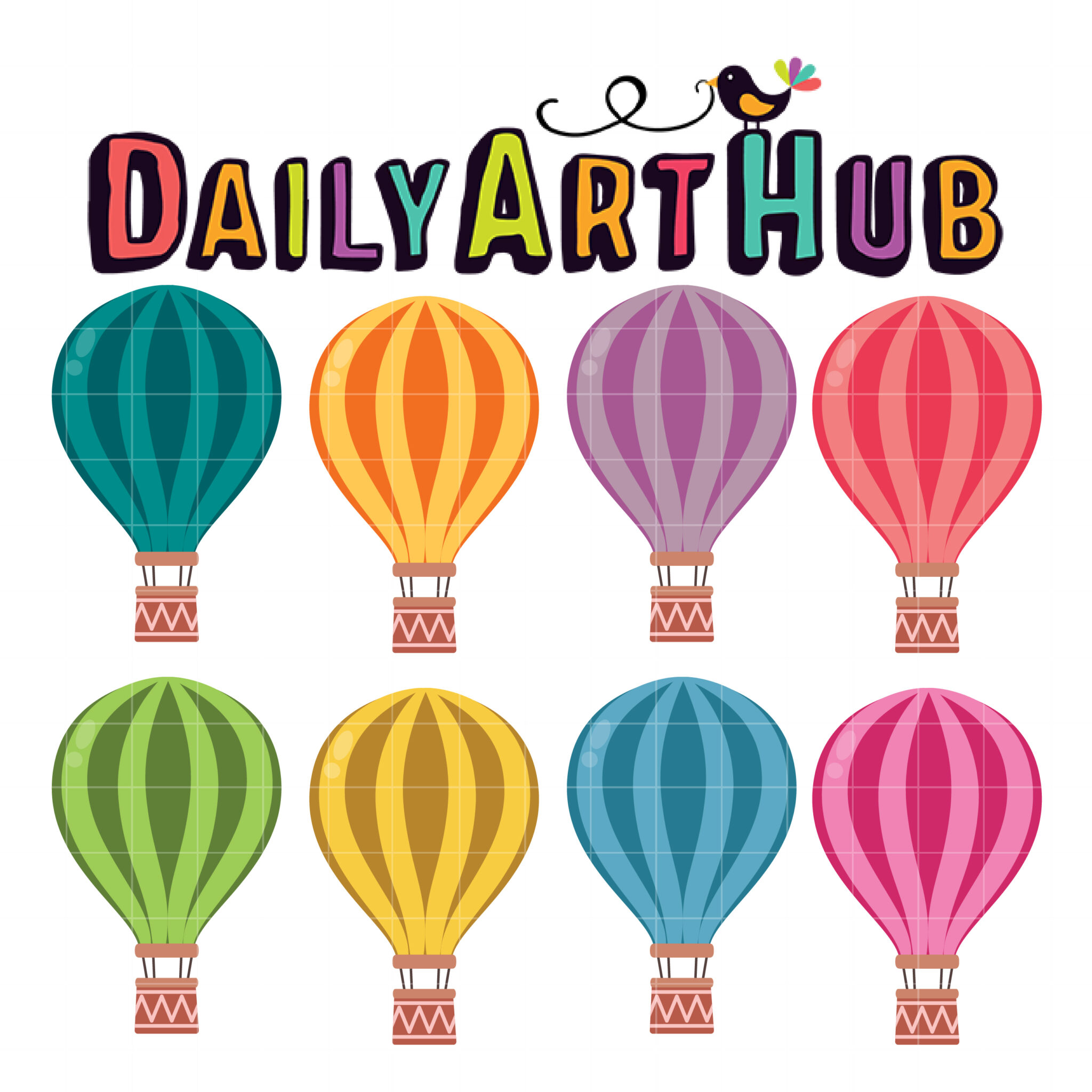 Hot Air Balloon Clipart Graphic by QM_ART · Creative Fabrica - Clip Art ...