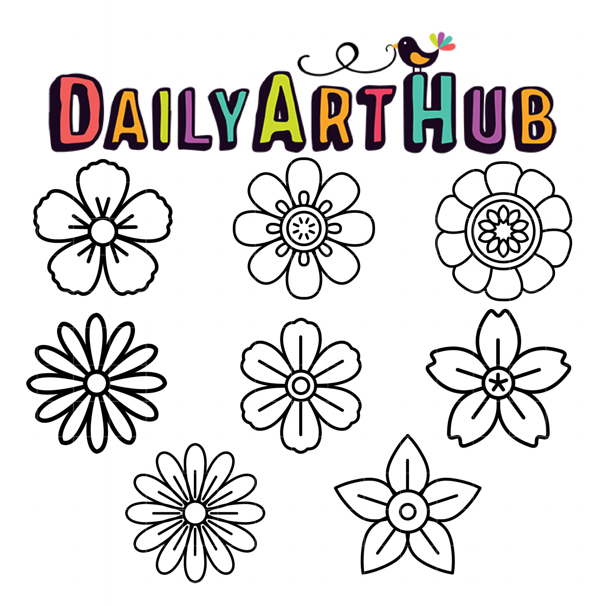 flower clipart outline