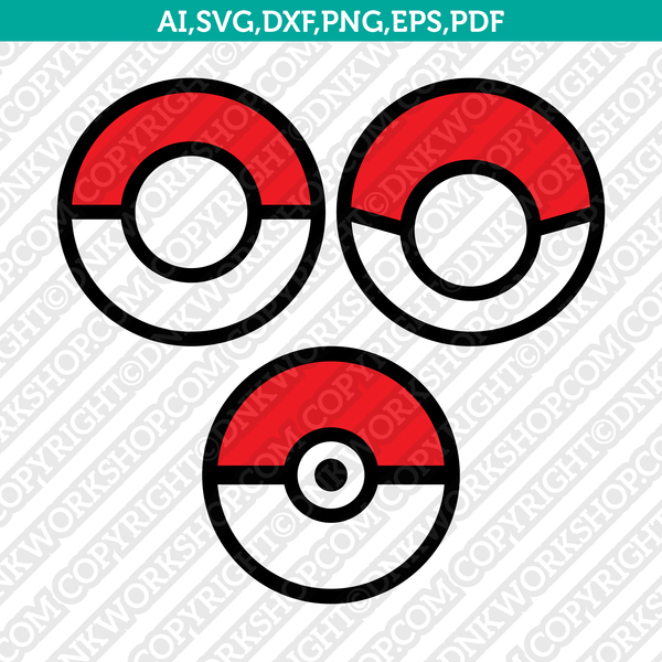 Pokemon Pokeball Icon Digital Clipart in Rainbow Colors 