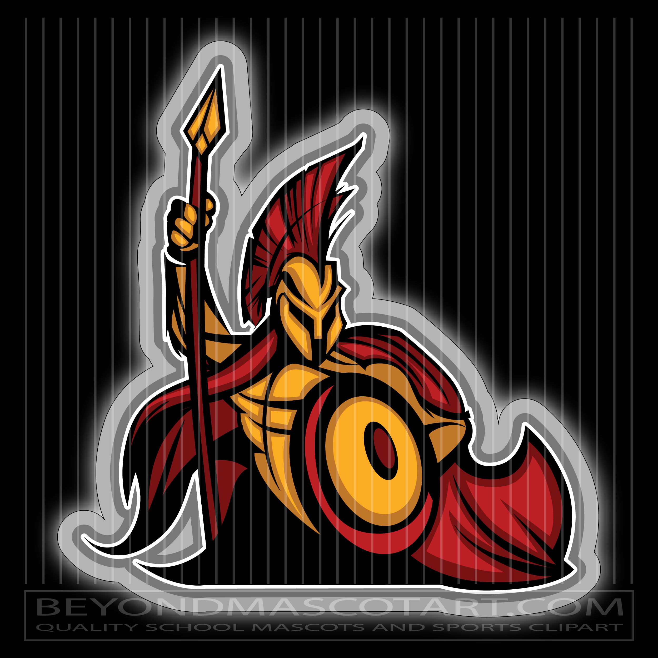 Clipart of a Spartan or Trojan Warrior School Mascot Character - Clip ...