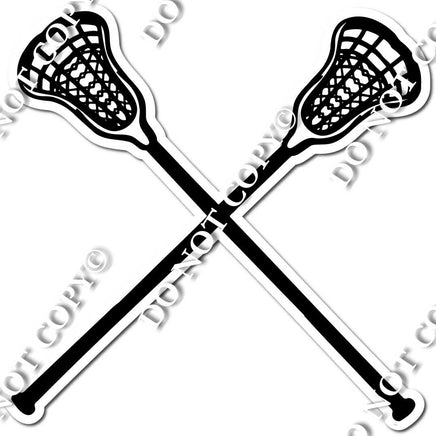 Sports Clipart: Double Crossed Realistic Lacrosse Sticks and Ball