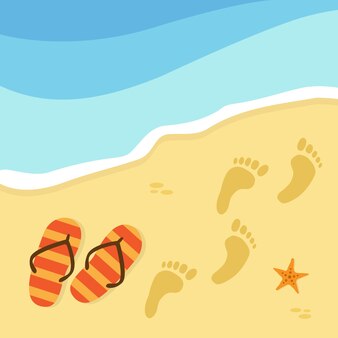 footprints in the sand clipart