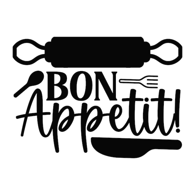 Bon Appetit Monochrome Vector Template Stock Illustration - Clip Art ...