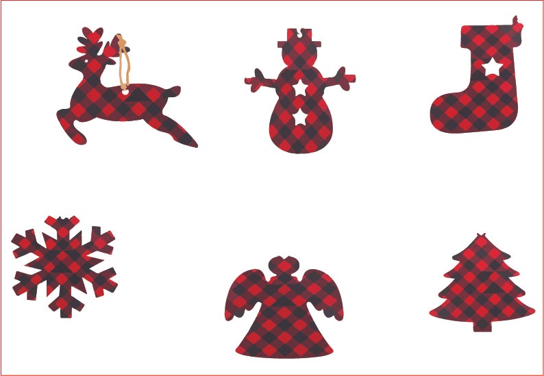 Free Buffalo Plaid Christmas SVG Set for Cricut & Silhouette - Clip Art