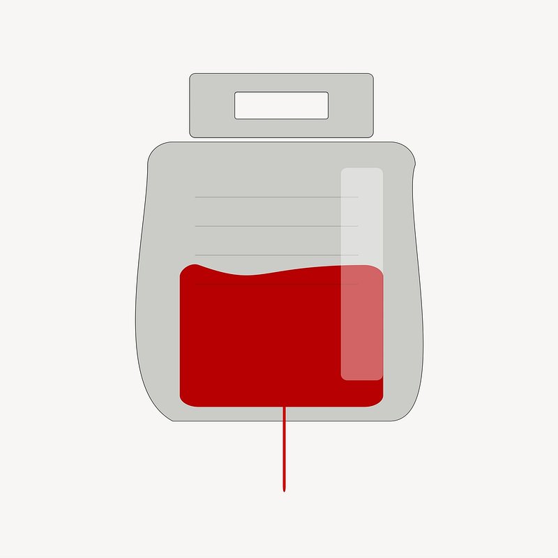 donation blood bag and tube test - Clip Art Library
