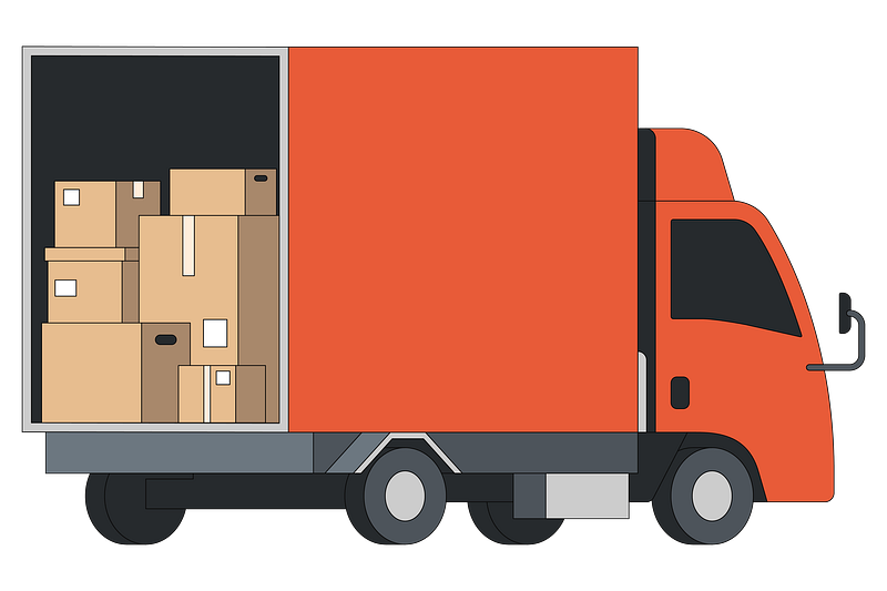 Packing Moving Van Retro Clipart Illustration Stock Vector Image Clip Art Library