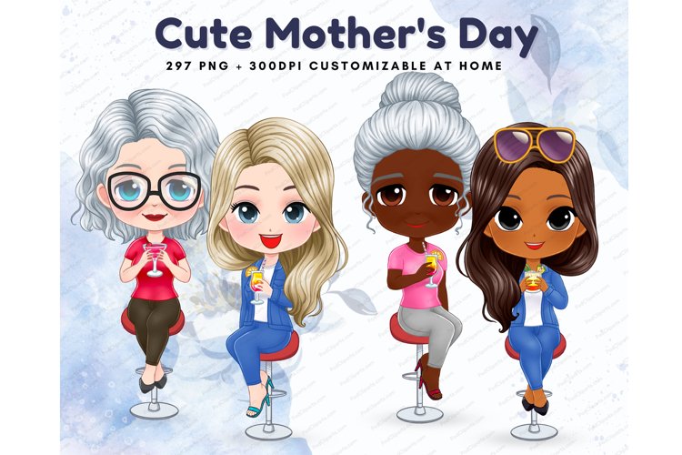 mom and daughter clipart