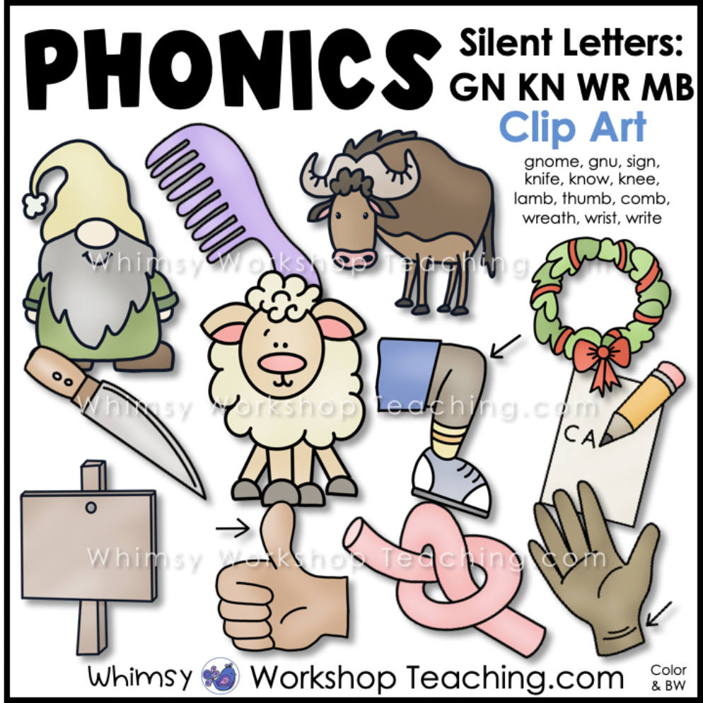 Clip Art: Basic Words: -ack Phonics: Back Color I