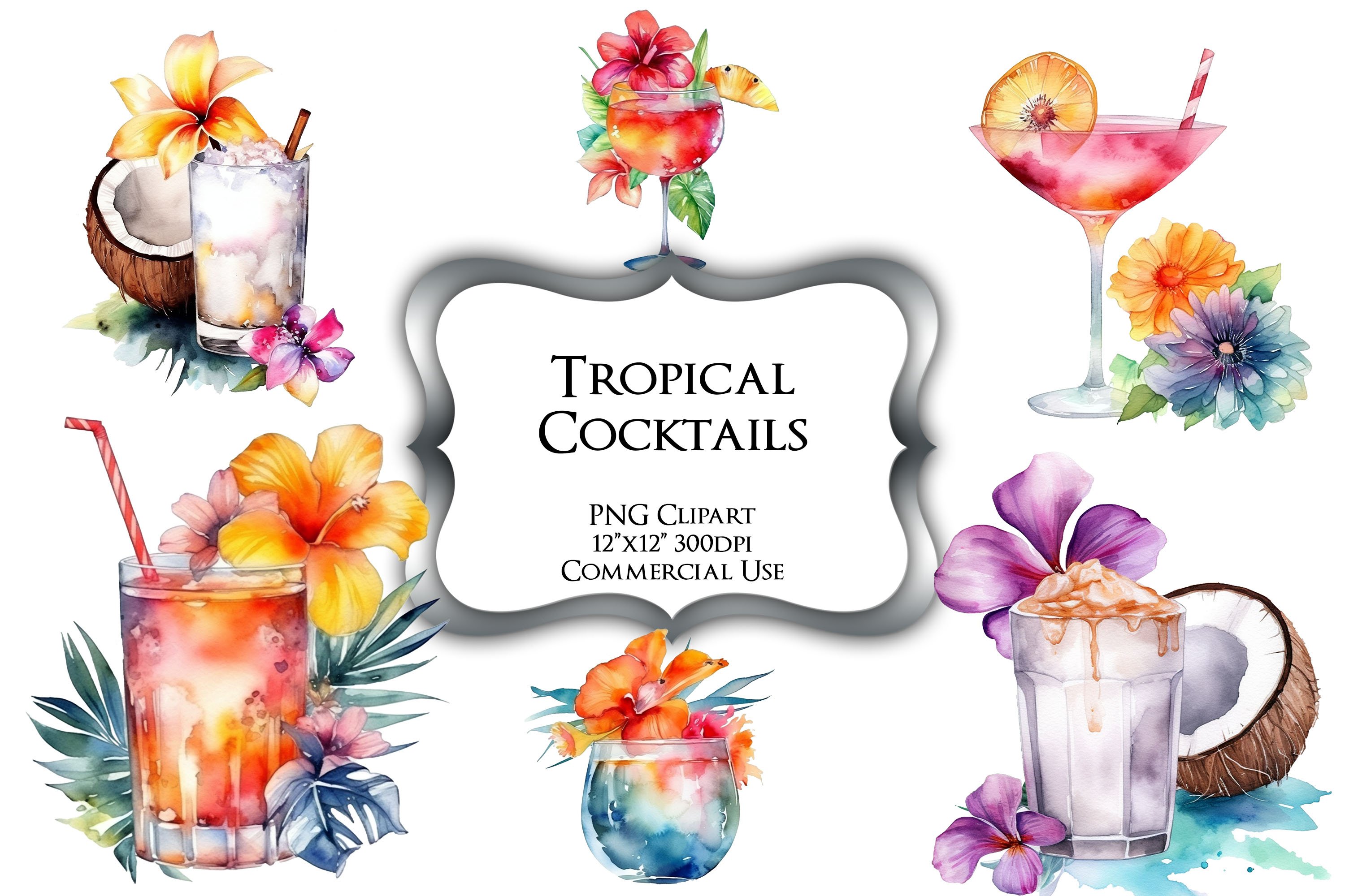 Tropical Cocktail Isolated Icon Vector Illustration Design Royalty 