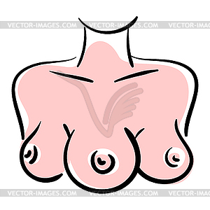 Hand Drawn Watercolor Boobs Clipart Graphic by northseastudio