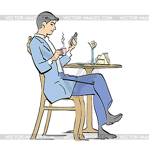 drinking coffee clipart