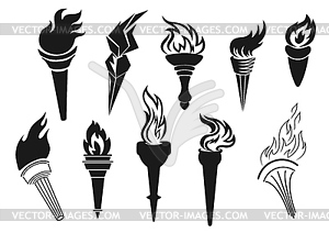 Torch Flames Clipart Vector, Yellow Flame Torch Clip Art, Flame - Clip