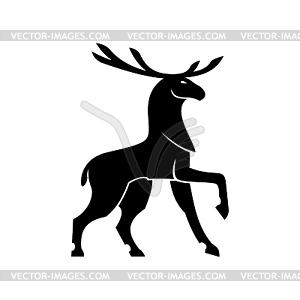 reindeer silhouette clipart black and white