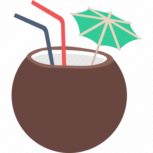 Tropical Coconut Drink SVG Cut File & Clipart - Clip Art Library